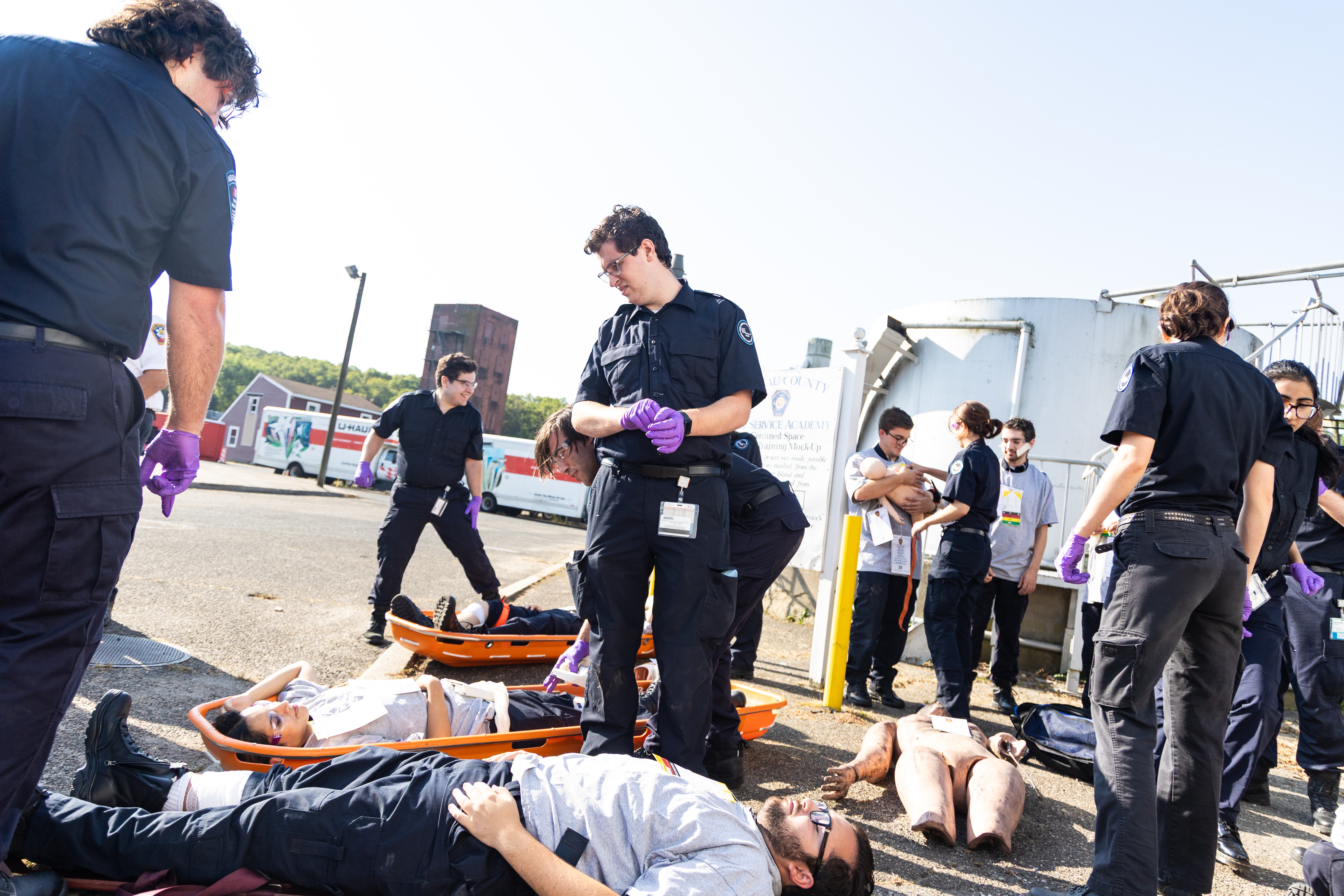 group of students at mass casualty incident training