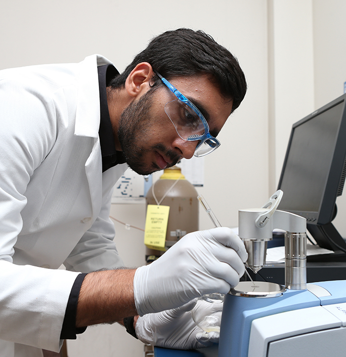 Student in chemistry lab
